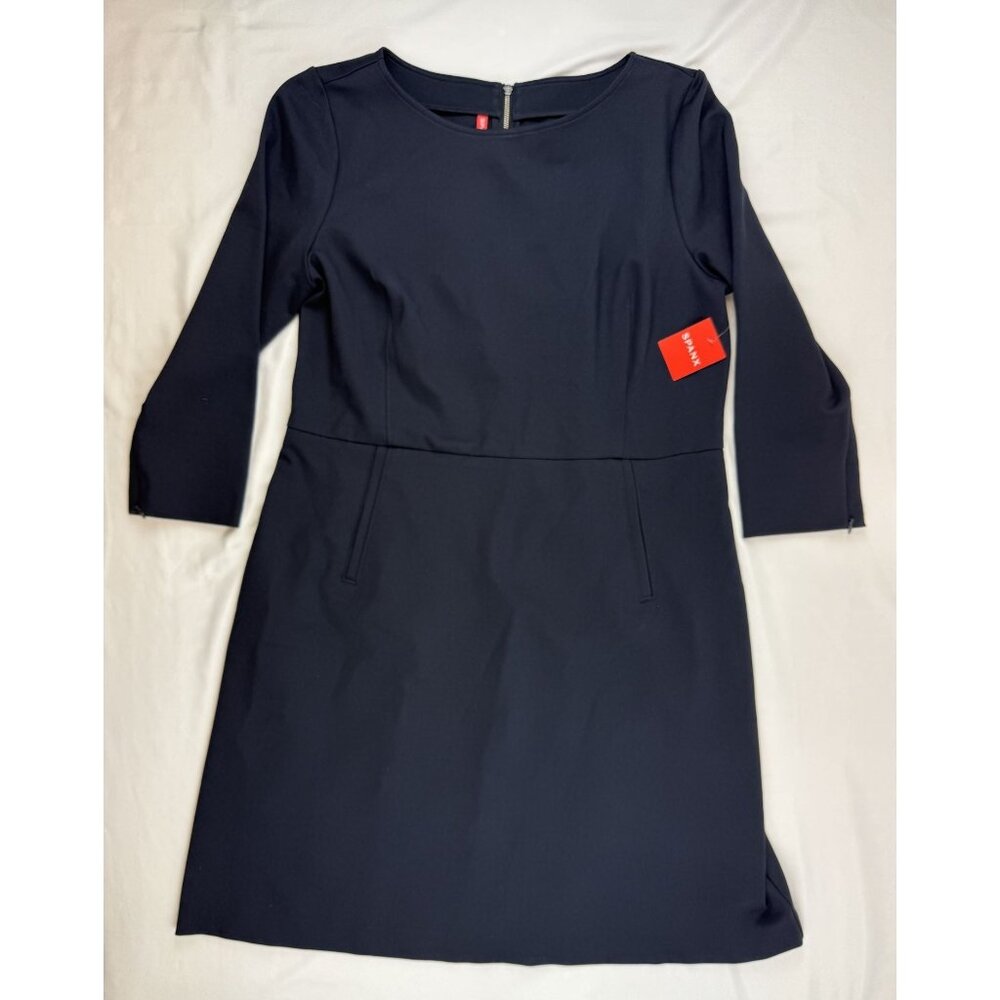 NWT Spanx Perfect A-Line 3/4 Sleeve Dress XL in Navy - Picture 2 of 8